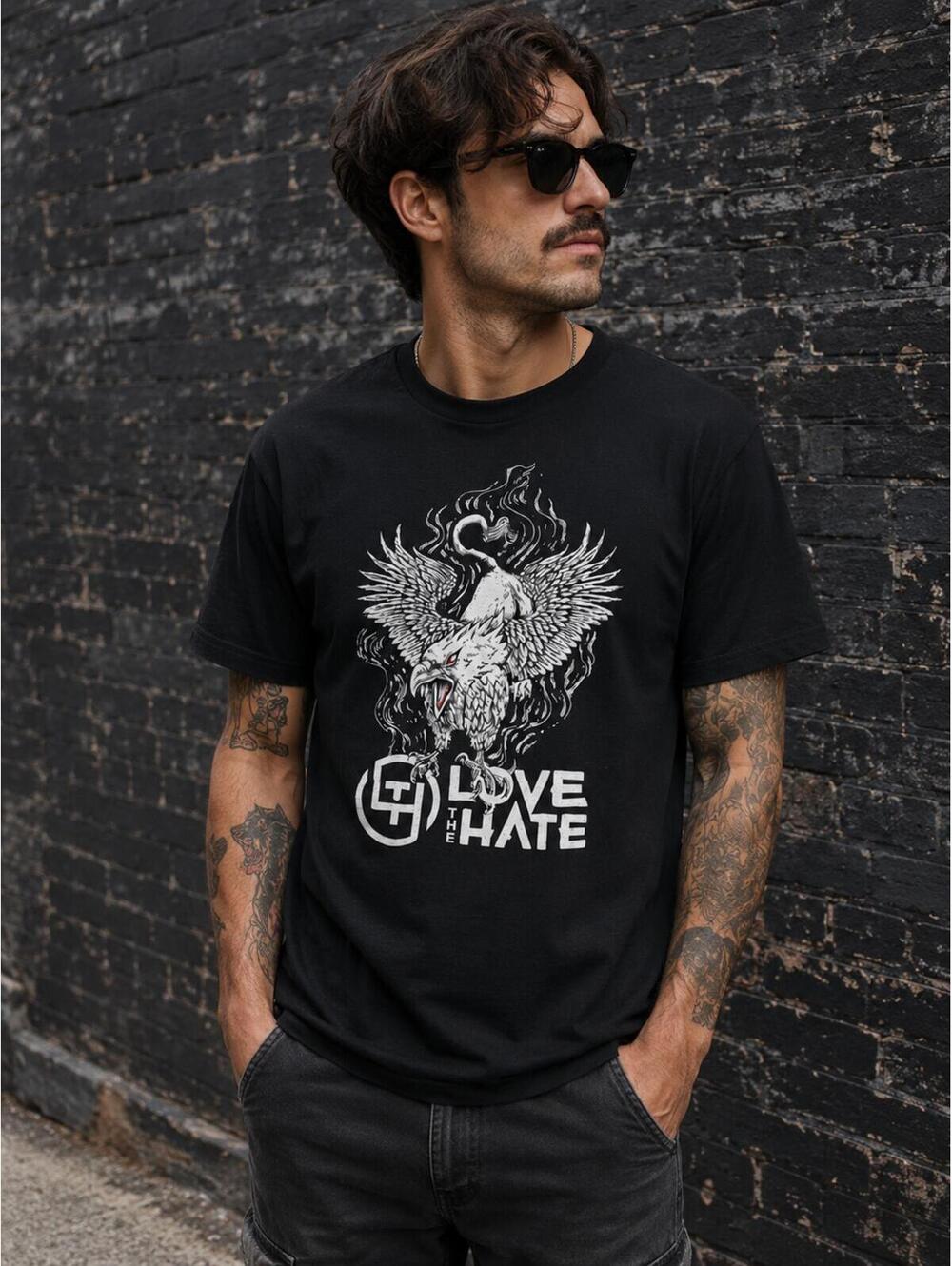 Love The Hate Tour TShirt Black Graphic Band Tee Concert Merch